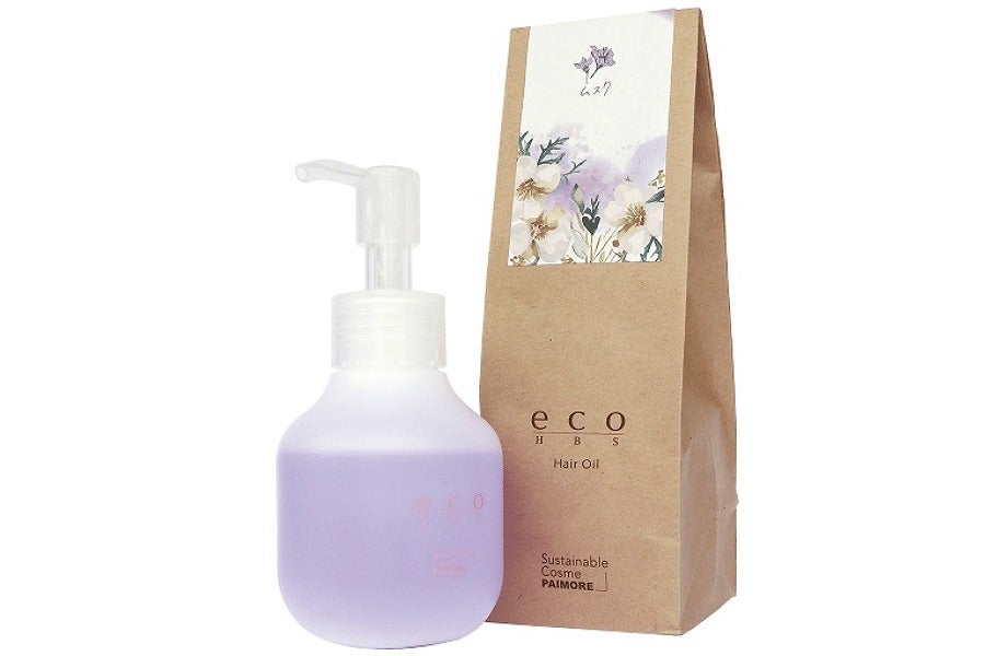 eco HBS ヘアオイル ムスク80mLのポンプボトルと紙製外装