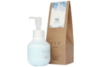 eco HBS ヘアミルク サボンテラス80gのポンプボトルと紙製外装、容量・価格の案内