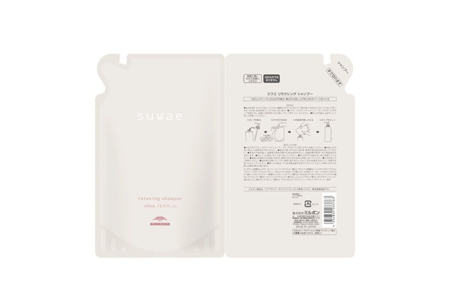 スワエ リラクシング シャンプー 400mL詰替パウチの表面と裏面