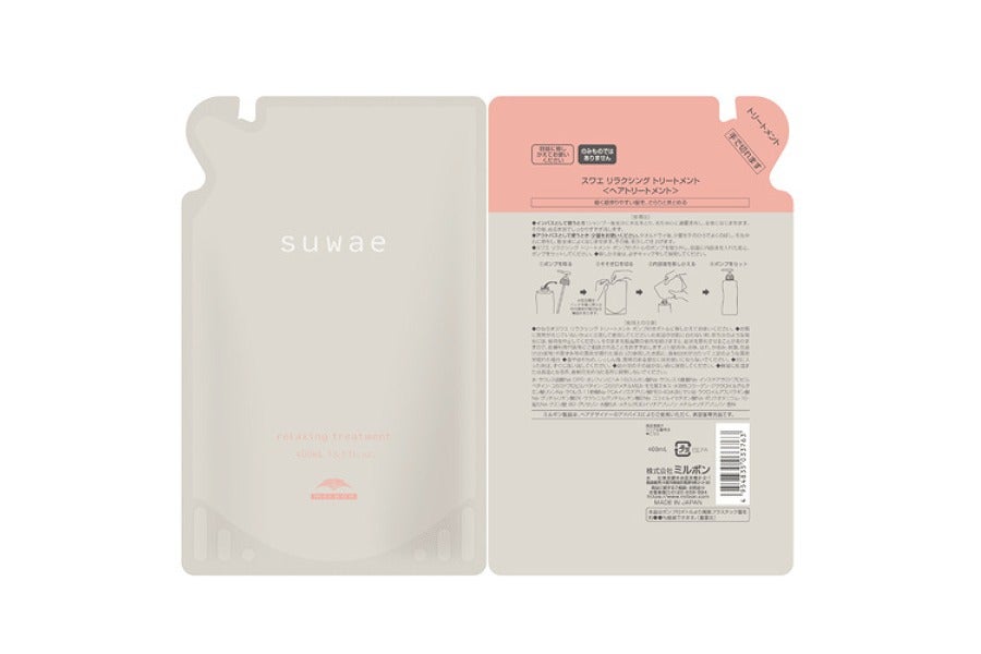スワエ リラクシング トリートメント 400mL詰替パックの表面と裏面