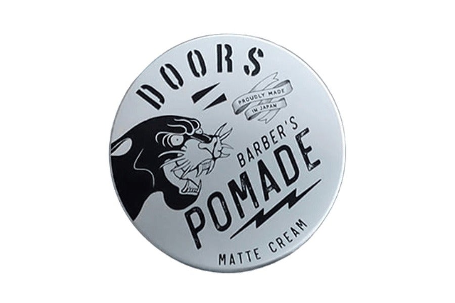 DOORS マットクリームポマードのシルバーのふたと黒いパンサー柄