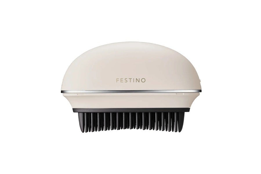 FESTINO 充電式 スナップヒーターブラシ ホワイトの本体とブラシ部分