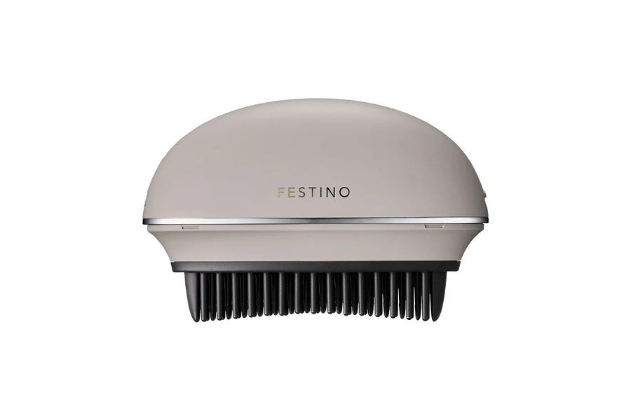 FESTINO 充電式 スナップヒーターブラシ サンドベージュの本体とブラシ部分