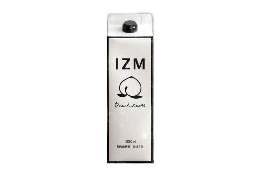 IZM ピーチテイスト1000mL キャップ付き紙パックの正面