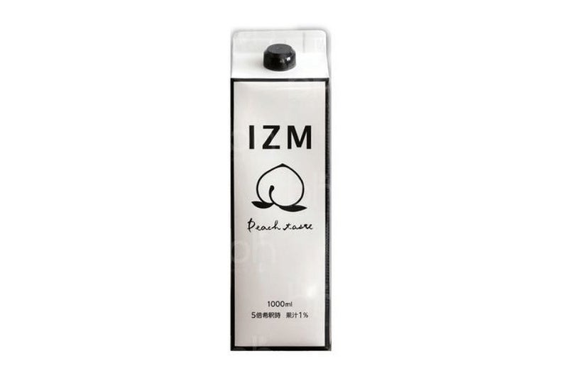 IZM ピーチテイスト1000mL キャップ付き紙パックの正面