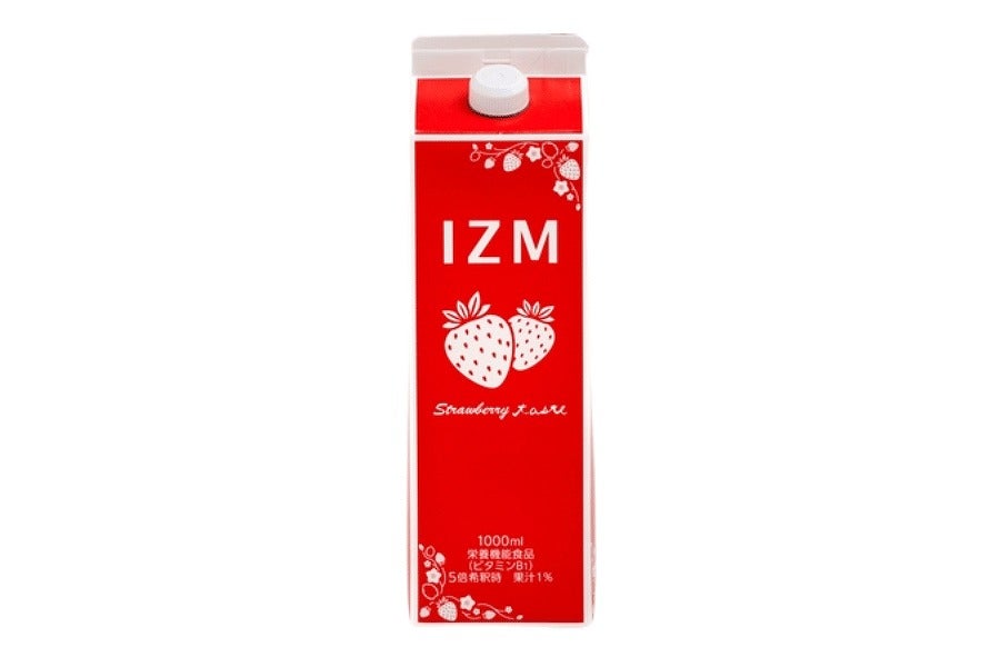 IZM STRAWBERRY TASTE（ストロベリー テイスト）1000mlの正面パッケージ
